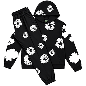 DT WREATH SWEATS SET — BLACK