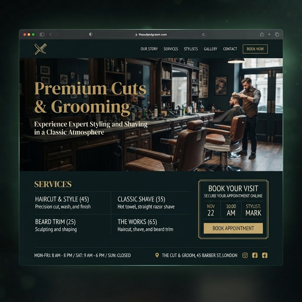 Barber website concept