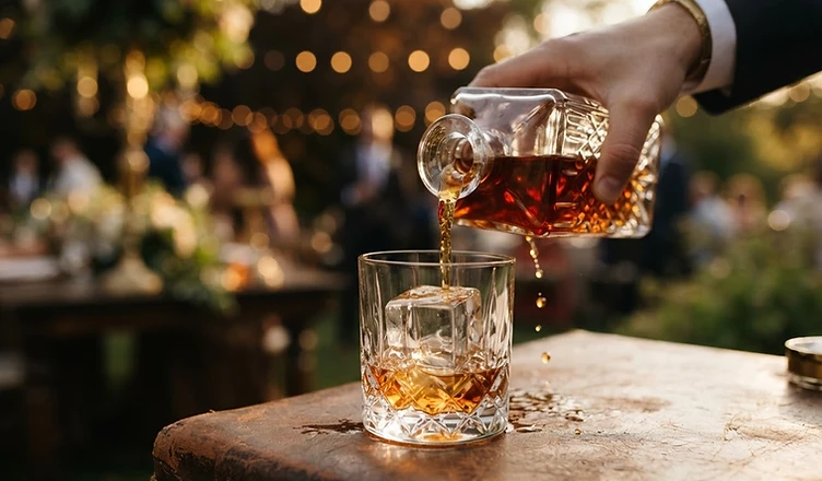 Whiskey pour detail at The Wagon mobile bar