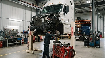 Commercial truck service bay at Truck World