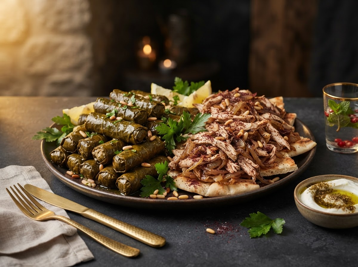 Balawi grapeleaves and Musakhan box