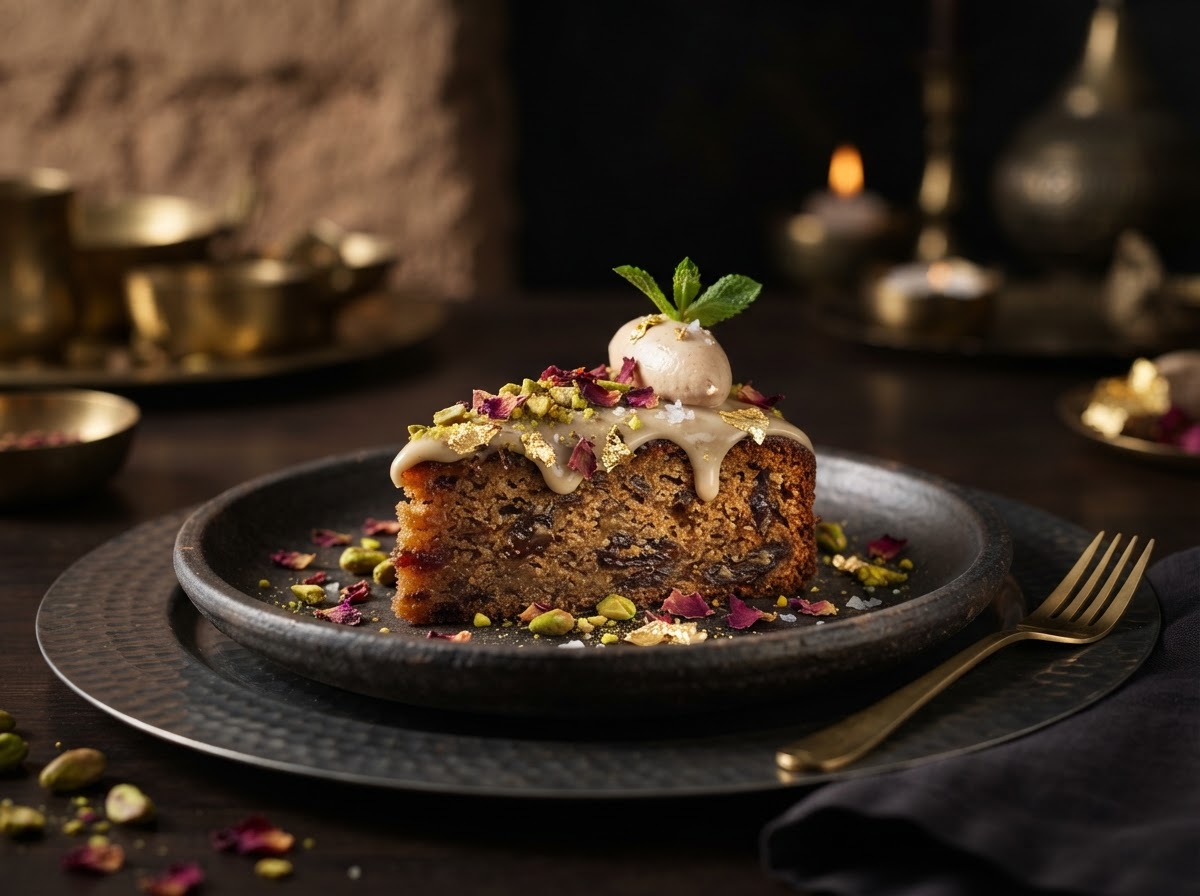 Date and tahini cake