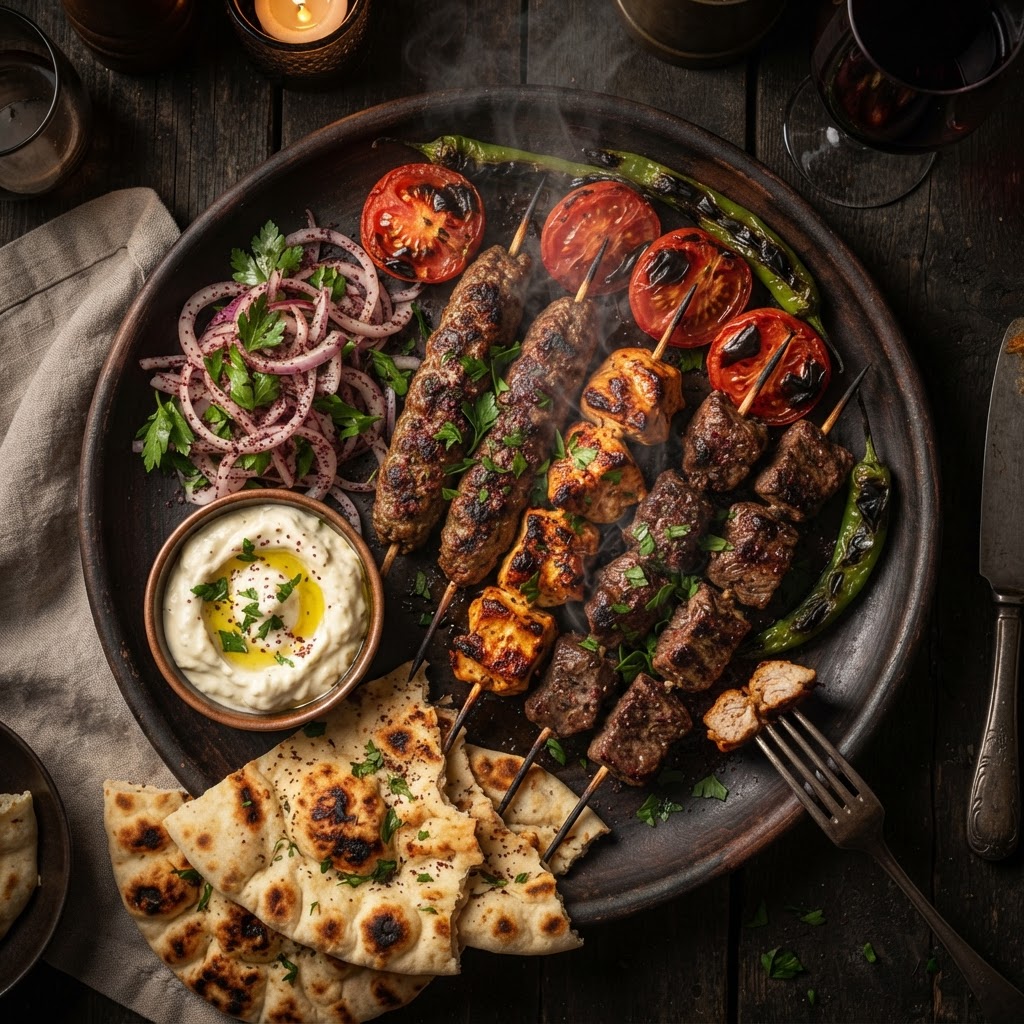 Charcoal mixed grill platter