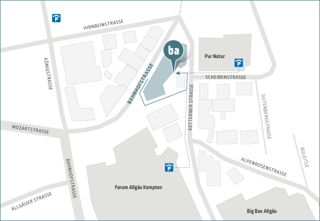Lageplan Armatage & Bartenbach Rechtsanwälte Bahnhofstraße 16 Kempten