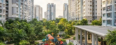 HDB blocks in a Singapore estate, representing Ang Mo Kio