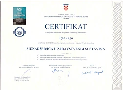 Certifikat — Menadžer u zdravstvenim sustavima