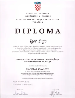 Diploma — Magistar znanosti