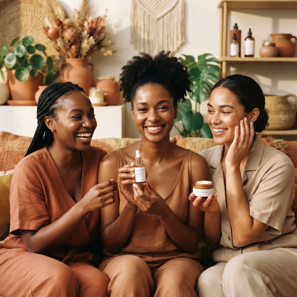 Femme à la peau noire éclatante et uniforme souriant avec confiance dans un environnement lumineux.