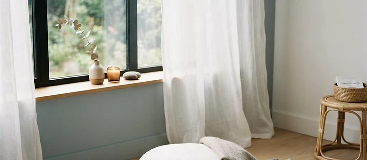 A quiet, light-filled meditation corner