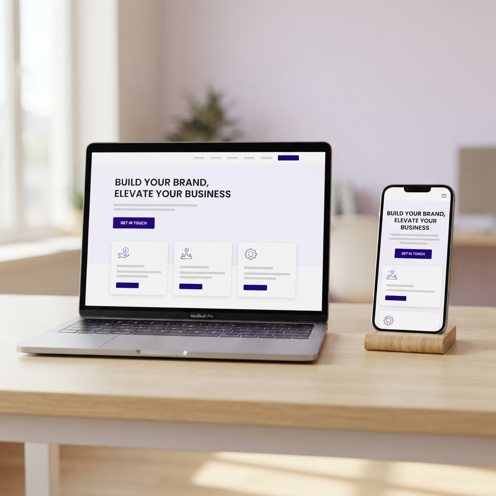 Illustrative concept of a clearer small business website and messaging
