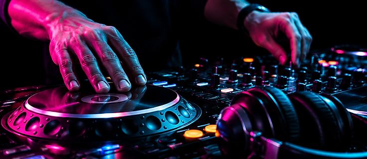 High-end DJ production gear — Pioneer CDJs and professional equipment