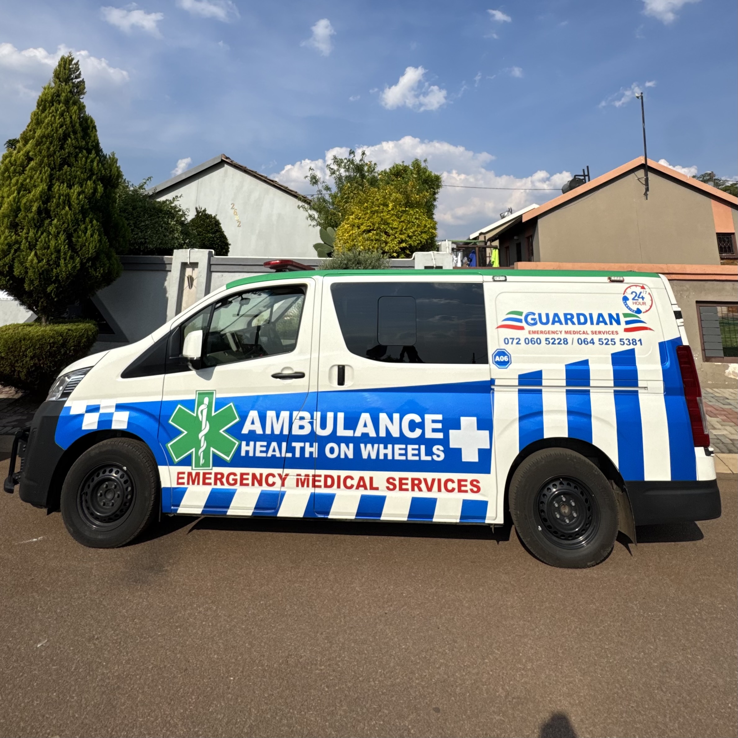 Guardian EMS ambulance parked and ready for emergency medical response in South Africa