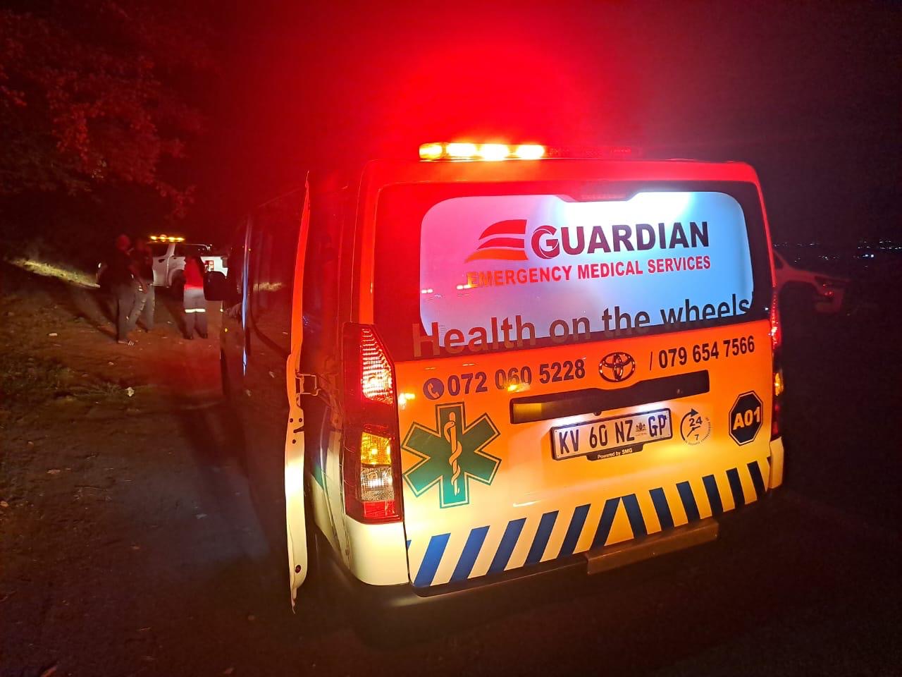 Guardian EMS ambulance responding to a medical emergency in South Africa