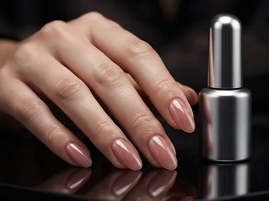 Uñas con gel rosa translúcido