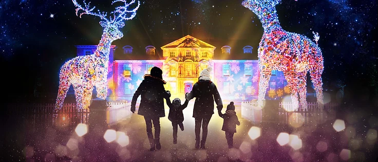 Christmas at Dunham Massey illuminated light trail