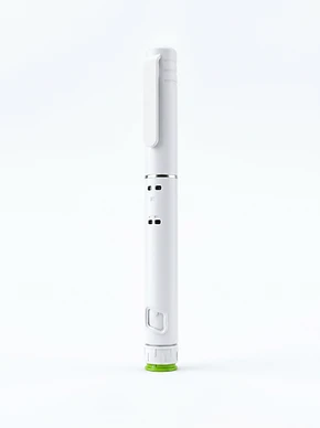 White peptide pen with green dial, showcasing the 10mg format
