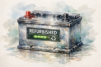 Illustrative automotive battery studio view