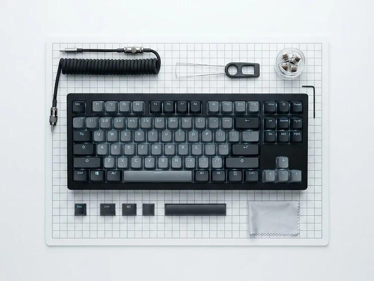 Gaming Keyboards — clinical macro product photograph