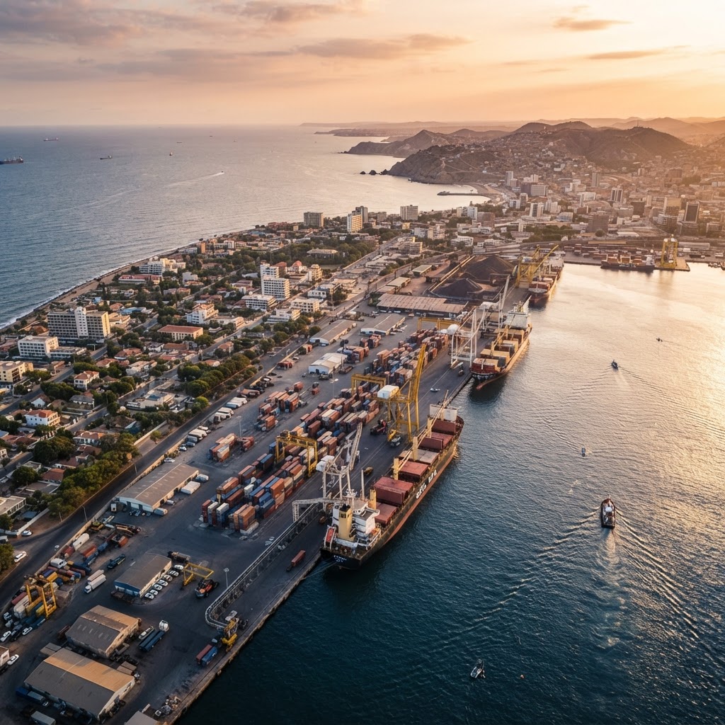 Aerial view of the Port of Lobito