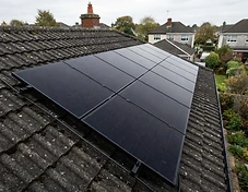Black solar PV panels on an Irish home roof