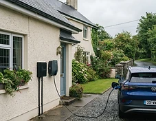 Home EV charging station with electric car