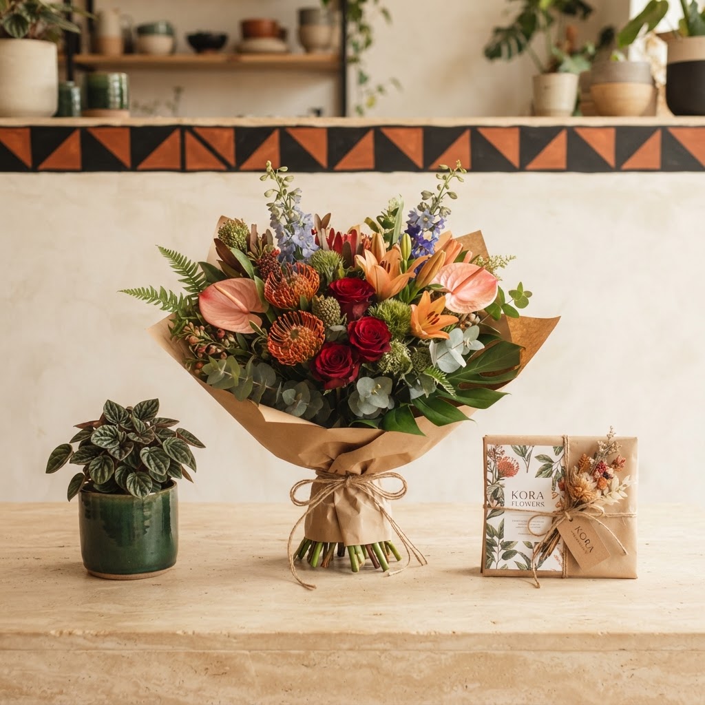 Fresh bouquet with Rwandan blooms