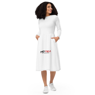Hotea Athletes All-over print long sleeve midi dress
