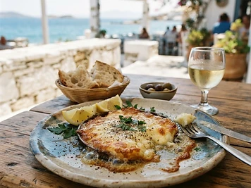 Saganaki, a Greek Greek dish