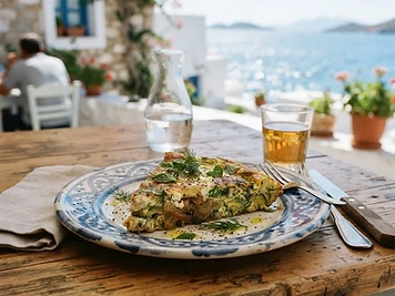 Sfougato, a Dodecanese Greek dish