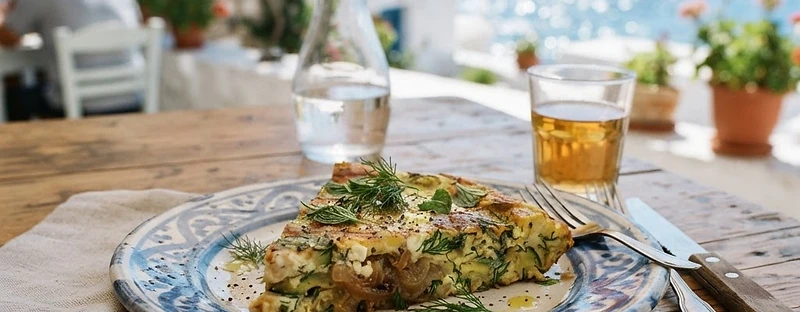 Sfougato, a Dodecanese Greek dish