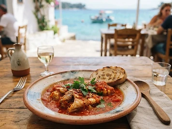 Bourdeto, a Corfu Greek dish