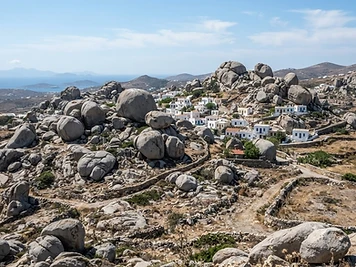 Enormous smooth granite boulders around the village of Volax on Tinos.