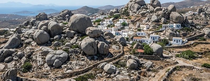 Enormous smooth granite boulders around the village of Volax on Tinos.