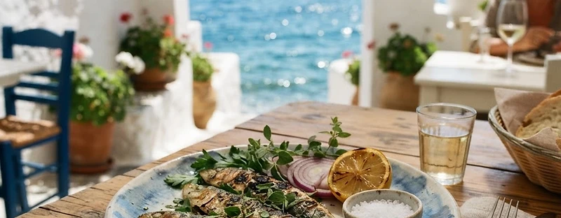 Sardeles Psites, a Greek Greek dish