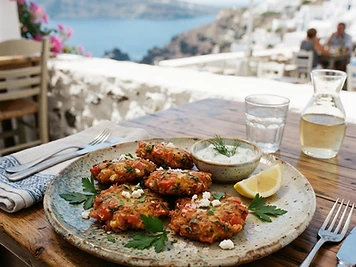 Tomatokeftedes, a Santorini Greek dish
