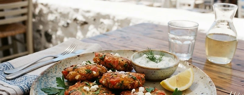 Tomatokeftedes, a Santorini Greek dish