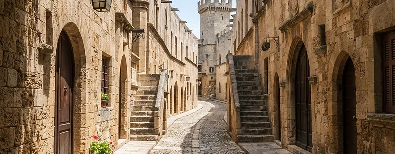 The Street of the Knights in the medieval old town of Rhodes.