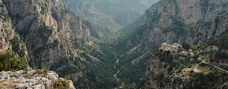 Limestone walls of the Vikos Gorge in Epirus