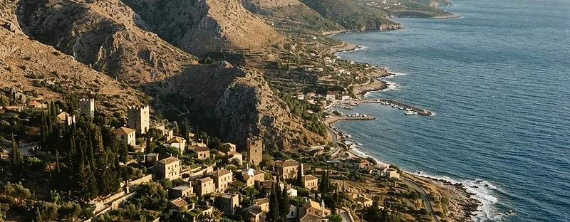 Rocky ridges of the Taygetos range above the Mani