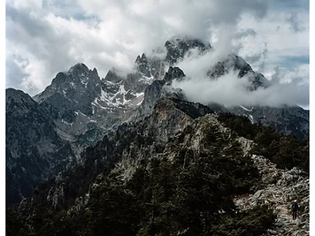 The high peaks of Mount Olympus above the treeline