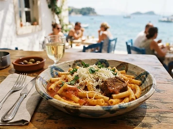 Pastitsada, a Corfu Greek dish