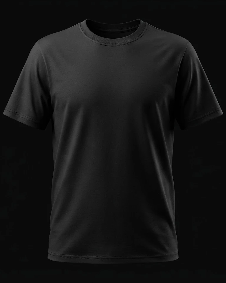 Black tee front mockup