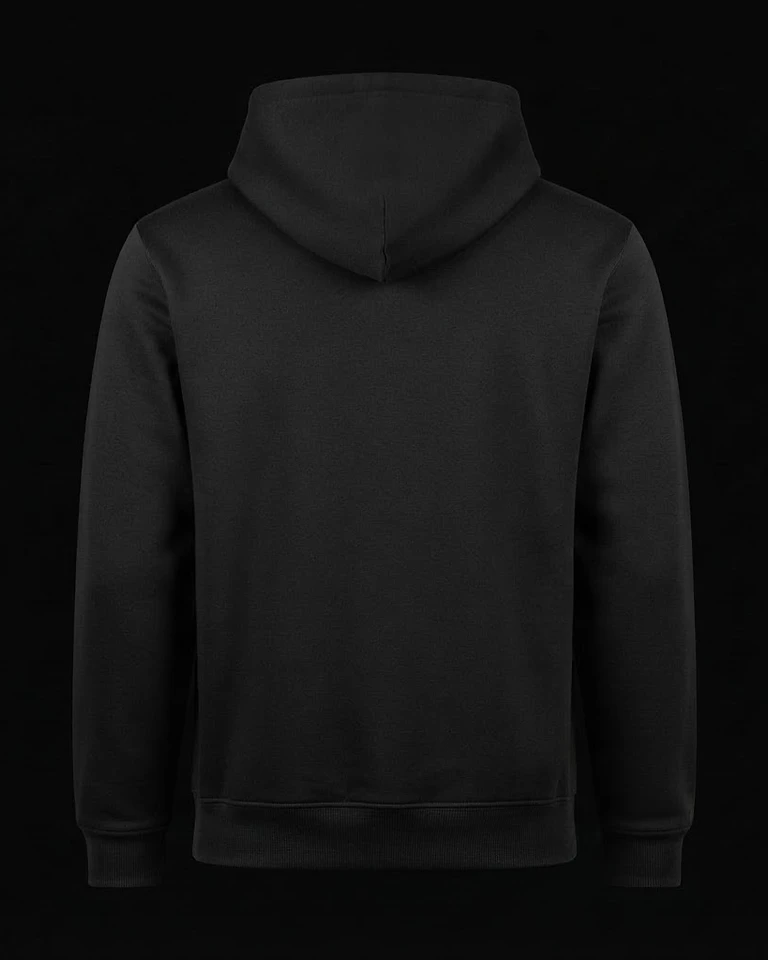 Black hoodie back mockup