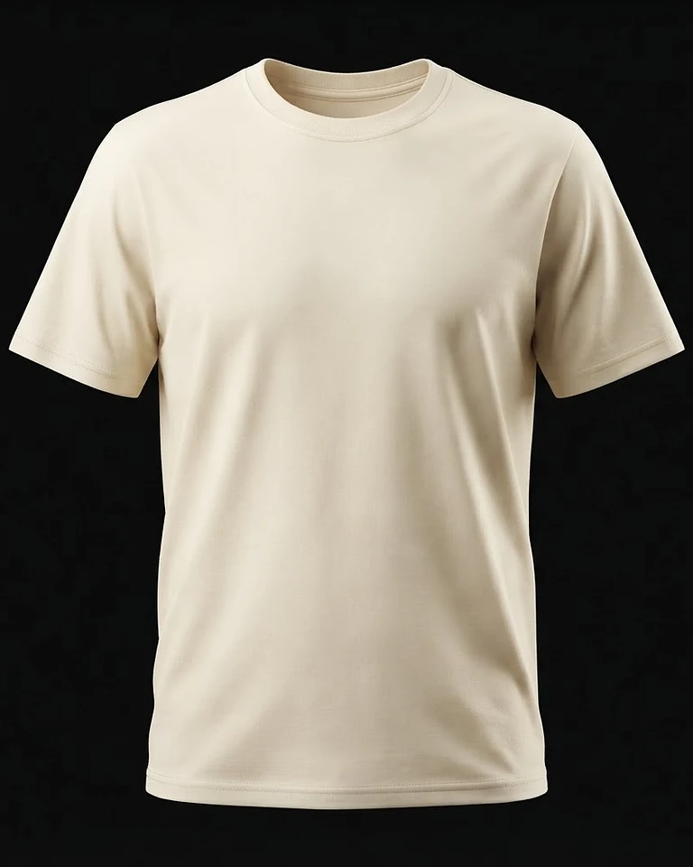 Cream tee front mockup
