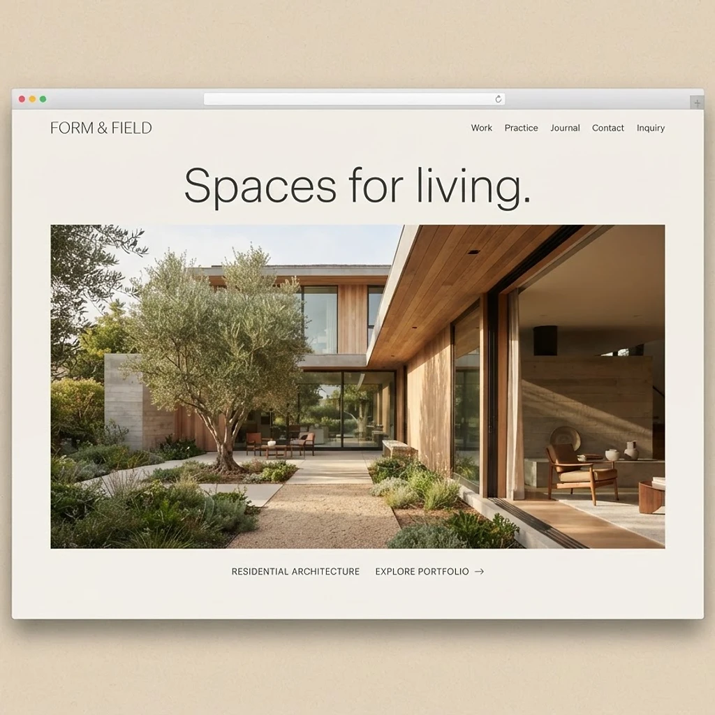 Form & Field concept website in a browser frame