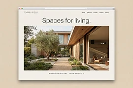 Form & Field concept website in a browser frame