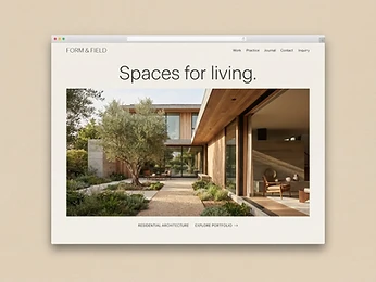 Form & Field concept website in a browser frame