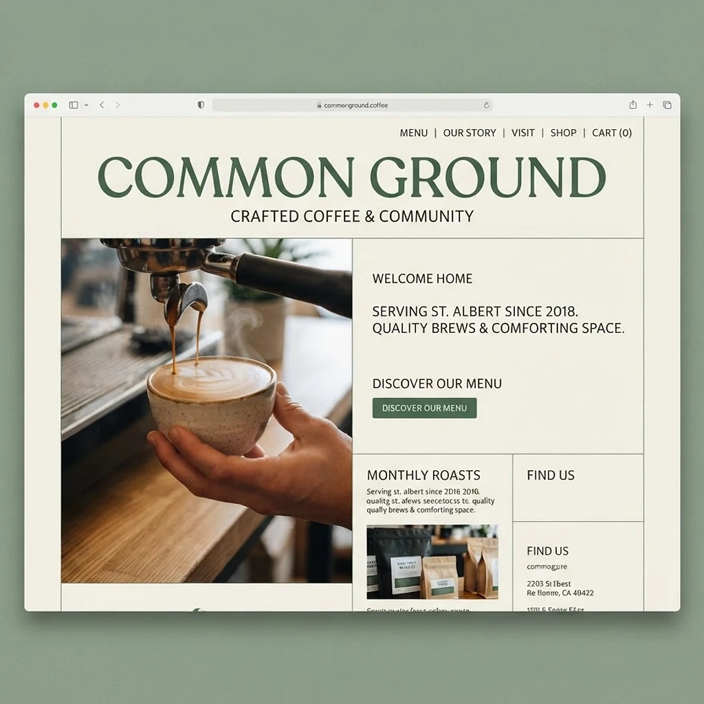 Common Ground concept website in a browser frame