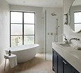 A clean modern bathroom with polished fixtures