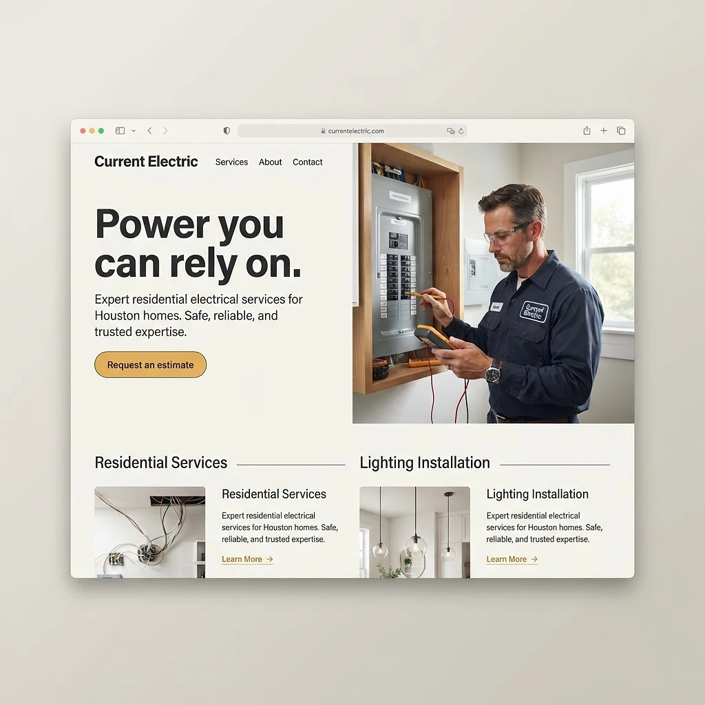 Volt & Co. concept website in a browser frame